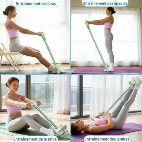 Bande De Résistance Pour Pédales - Caoutchouc Naturel - 6 Tubes - Vert - 1 Pièce (1/5)