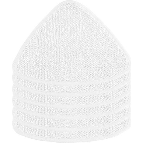 6 housses de rechange pour nettoyeur vapeur , housses en microfibre de rechange pour balai vapeur à jet chaud 100 degrés, blanches (1/5)
