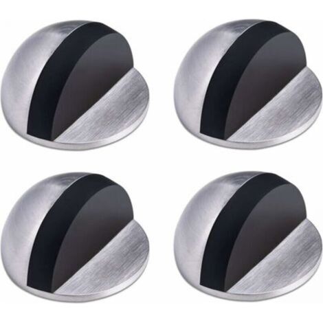 Türstopper, Türstopper aus Edelstahl, selbstklebender Türstopper, Bodentürstopper, Gummitürstopper, halbmondförmiger Türblock, für Zuhause und Büro, 4 Stück