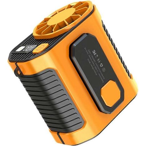 Ventilateur portable orange à fixer à la taille pour atelier de soudage extérieur-- (1/5)