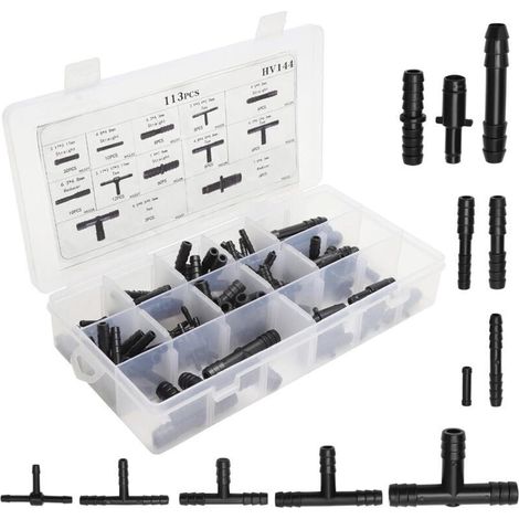 113 Pieces Drip Watering Hose Pipe - 12 Sizes for Garden Hose Pipe Fitting Fittings Garden Hose Pipe Reducers and Tee Fittings for Garden Irrigation System and (1/5)