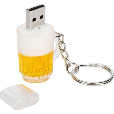 Clé USB 32GB en Forme de Chope de Bière - Mémoire Portable Amusante et Design Original