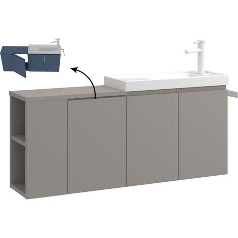 Waschtischunterschrank "Ferla 110" – 110 x 22 x 45 cm – Matt Mink (1/3)