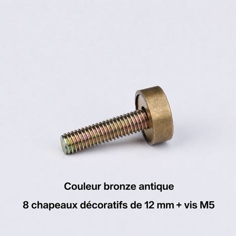 Cache-vis en laiton 12 mm bronze antique avec vis M5, lot de 8 pièces12mm m5 bronze 3 × 1,2 × 3 cm 36 g – Livraison gratuite