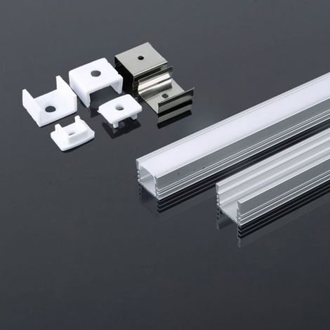 V-Tac – Profilé aluminium argenté pour bande LED – Longueur 2000 mm – Largeur 17,4 mm – Épaisseur 12,1 mm – Finition satinée