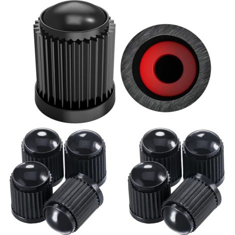 Bouchons De Valve De Pneu - Plastique ABS - Joint Etanche Rouge - Pour Voitures SUV Motos Vélos Camions - Lot De 10 (1/5)