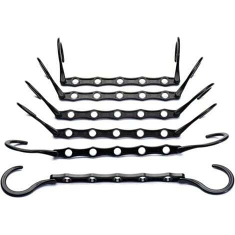 Set di 10 appendiabiti magici, neri, 38 cm, per organizzare l'armadio, riporre i vestiti e risparmiare spazio negli armadi.