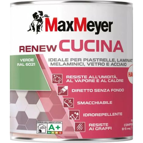 smalto all'acqua cucina max meyer "renew" verde 0,75 lt