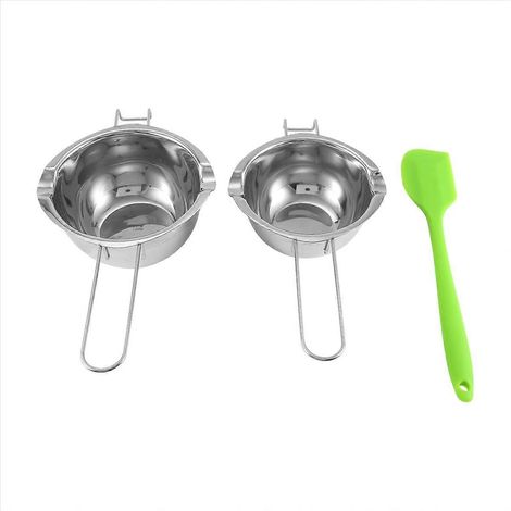Marmite à double bain-marie avec spatule en silicone (400 ml et 600 ml) (1/5)