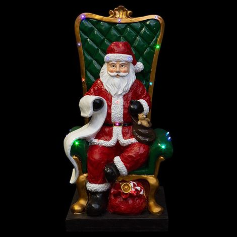 Fééric Lights And Christmas – Statue lumineuse Père Noël 106 cm – 20 LED multicolores – Oxyde de magnésium – Décoration intérieure pour Noël (1/2)