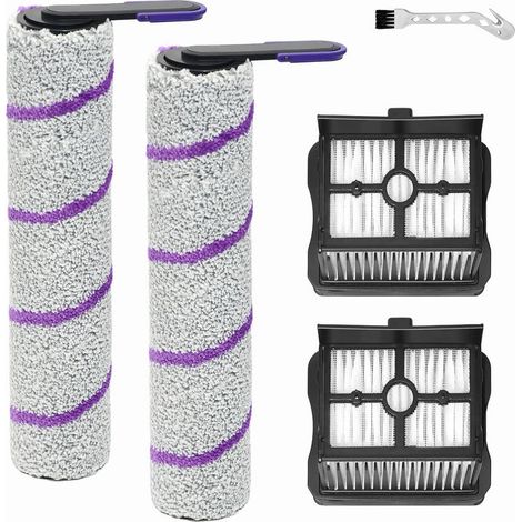 CYRILL –Brosse à rouleaux de pièces de rechange pour Rowenta X-Clean 10, pour Narwal S20 Pro accessoires l'aspirateur humide et sec, rouleau de brosse 2 + 2 filtres + brosse de nettoyage (1/5)