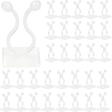 SABIR Plante Grimpante Support Clips 50 Pcs Crochet Fixateur Mural Auto-adhésif Support pour Plantes Grimpantes Décoration de la Maison (Blanche)