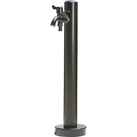 Colonna d'acqua da giardino, rubinetto esterno, pompa d'acqua da giardino a pavimento, colonna d'acqua in acciaio inox, colonna d'acqua cilindrica verticale (Nero A - 60 cm) (1/5)