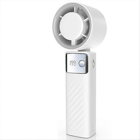 Tragbarer Turboventilator, leistungsstark (max. 20 Stunden Kühlleistung), Mini-Ventilator, LED-Anzeige, weiß, für Damen und Herren, für den Innen- und Außenbereich (1/5)