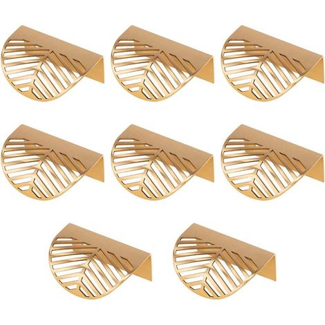 Poignées de porte, boutons de porte d'armoire, poignées de meubles, alliage de zinc doré, lot de 8