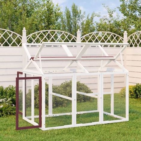 Enclos pour animaux couleur moka, 141 x 94 x 104 cm, en pin massif