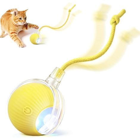 Interactive Toy for Cats and Dogs, Three Adjustable Modes with Wake Up Function for Cats and Dogs (Yellow) (1/5)