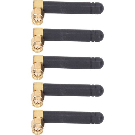 Lot de 5 antennes 5G à transmission de signal pleine fréquence, avec adhésif et connecteur SMA coudé mâle. (1/5)