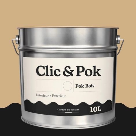 Peinture Bois Extérieur – POK BOIS - 10L - RAL 1001 - Beige- Résistante aux intempéries - Ne s'écaille pas (1/4)