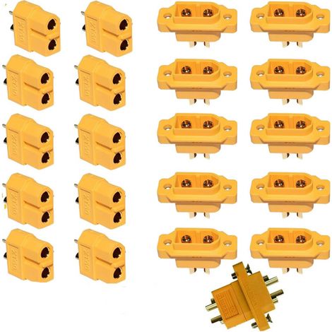 10 Paar XT60 stecker+ 10Paar XT60E-M Einbaustecker lipo Batterie anschlüsse 2Pin Connector Kabelstecker (1/5)