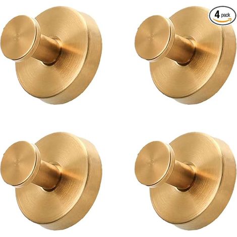 Lntyq 4er-Pack Saugnapf-Haken für die Dusche, ohne Bohrhaken, ohne Bohrhaken, wasserdichte Saugnapf-Haken, abnehmbar und wiederverwendbar, 304 Edelstahl (Gold) (1/5)