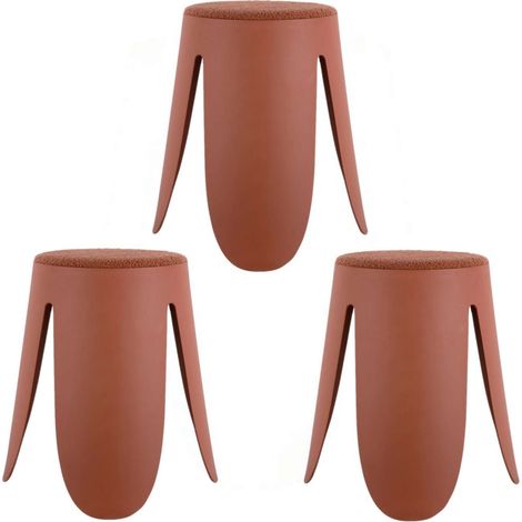Lot de 3 tabourets empilables avec assise en bouclette KEYSTONE (1/4)