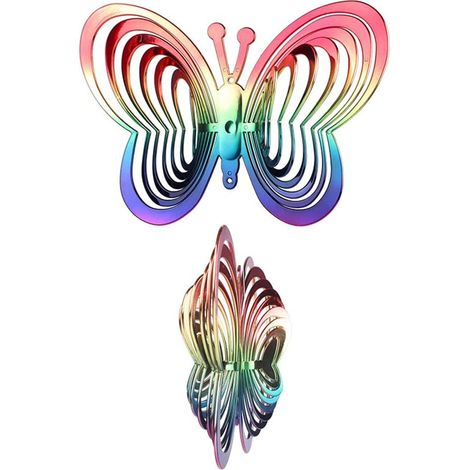 Carillons éoliens papillons en plastique réfléchissants, ornements rotatifs en forme de papillon pour la décoration de jardin extérieur
