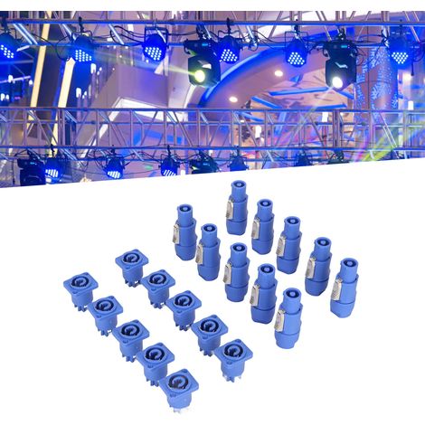 10 Jeux de Connecteurs d'Alimentation 3 Broches pour Éclairage Scénique Professionnel, Câble Secteur pour Écran LED et Enceintes, 250V 20A