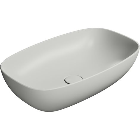 NUBES Lavabo en céramique sur plan 60x38cm, cenere mat (1/2)