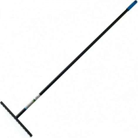 Rastrillo metálico con mango Greenmill GR914, 14 dientes, herramienta de jardinería ideal para nivelar tierra, limpiar hojas, resistente y ergonómico