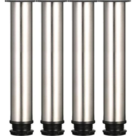 4 Pieds Réglables 300 mm De Hauteur épaissir les pieds d'armoire Pieds de table Pieds de meubles, Acier inoxydable brossé, Hauteur réglable 0-15 mm Venez avec des vis en acier inoxydable-Fei Yu (1/5)