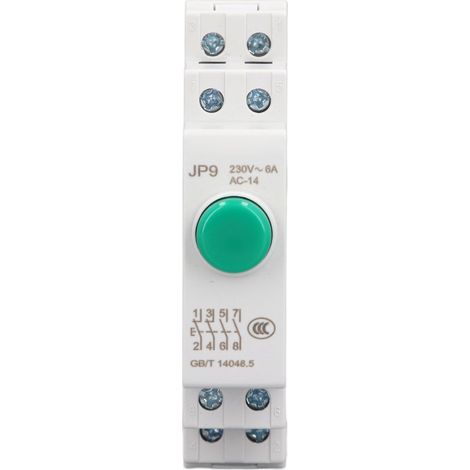 Bouton-poussoir sur rail DIN AC230V 2NO 2NC pour contacteur de démarrage magnétique, commande de ligne électrique JP9 Vert (1/5)