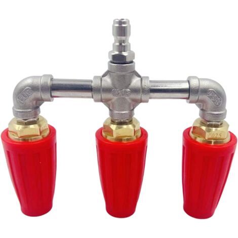 Buse turbo pour nettoyeur haute pression, buse rotative pour nettoyeur haute pression  Embout de buse triple pour laveuse à pression  Accessoires de nettoyage à connecteur rapide 4000PSI,