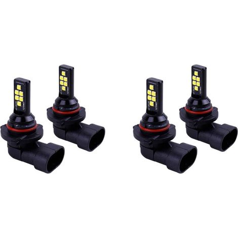 Adatto per 4 lampadine LED HB4 9006, luci diurne (DRL) SMD 3030 avanzate, luce bianca fredda 6000K