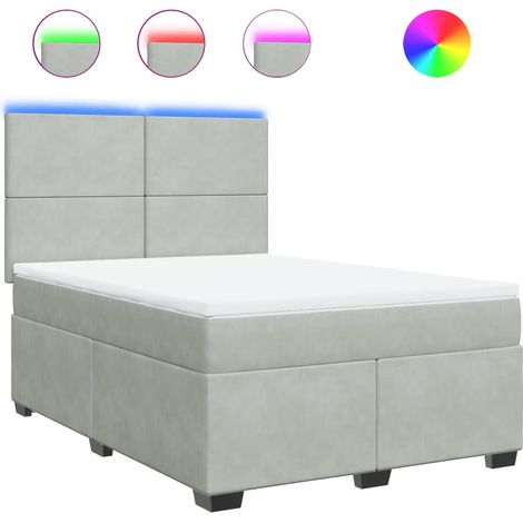 Maison Exclusive - Giroletto a Molle con Materasso Grigio Chiaro 140x190cm Velluto
