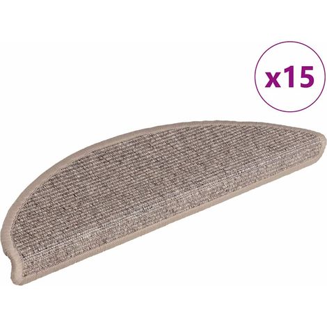 Stufenmatten 15 Stk. 56x17x3 cm Dunkelbeige Halbrund