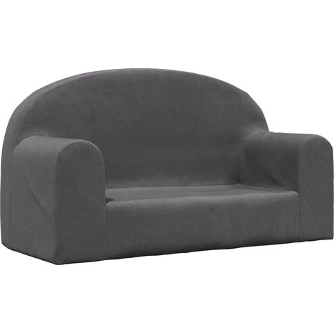Canapé pour enfants 2 places,Sofa pour Salon,Banquette anthracite peluche douce CDS31565 (1/5)