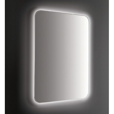 Specchio da Parete Retroilluminato a LED 110X90 spessore 4 mm,cm con Angoli Raggiati (1/4)
