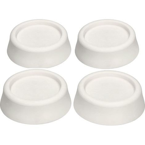 KOTARBAU Lot de 4 amortisseurs de vibrations en plastique pour machine à laver et sèche-linge Blanc (1/5)
