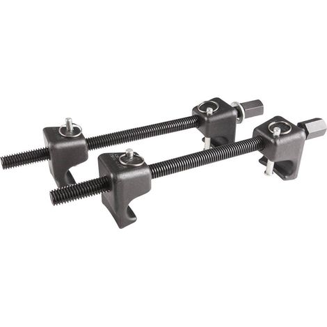 Clas – Paire compresseurs de ressorts avec goupilles de sécurité – Ouverture max mâchoires 255mm – Ø max ressort 18mm – Double entraînement 21mm et 1/2"