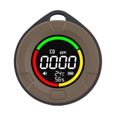 Détecteur de CO 3-en-1 Portable Mini pour Voyage avec Capteur Temp/Humidité, Alarme Visuelle, Lampe Torche et Dos Aimanté pour Tente Voiture Camping (1/4)