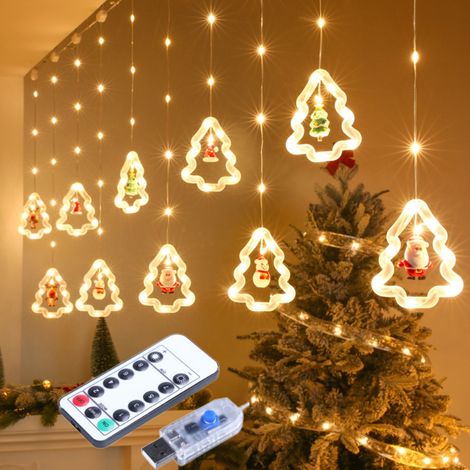 Eosnow Feenhafte Weihnachtsbeleuchtung, LED-Sternbaum, Schneemann, Weihnachtsmannschnur für drinnen und draußen, Party, Hochzeit, Feiertagsdekorationen
