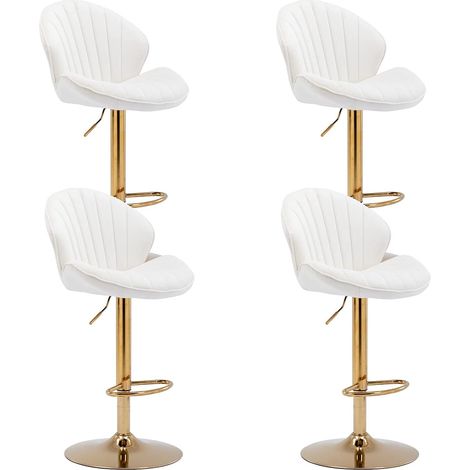 WAHSON Set di 2 Sgabelli da Bar in Velluto Sgabelli Cucina Moderni Sgabelli Alti Regolabile e Girevole, 4pz, Beige (1/5)
