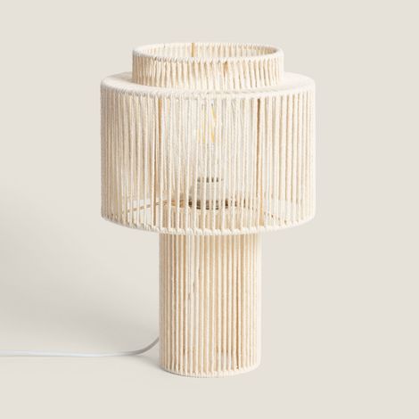 Lampada da Tavolo con Corda di Cotone Alma M Beige