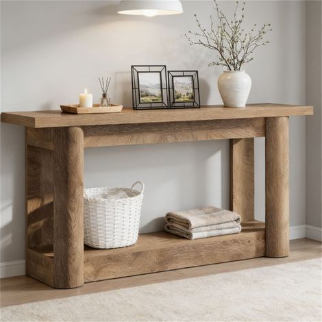 Meubles et consoles décoratifs pour l'entrée d'une maison de ferme à deux étages (1/5)