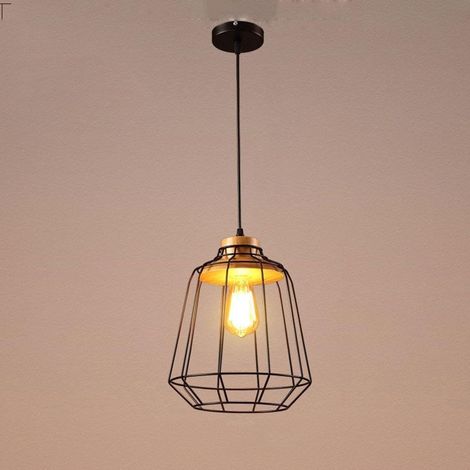 Lustre de style nordique simple plafonnier en fer long cabine restaurant à tête unique lumière chaude E27 (1/5)