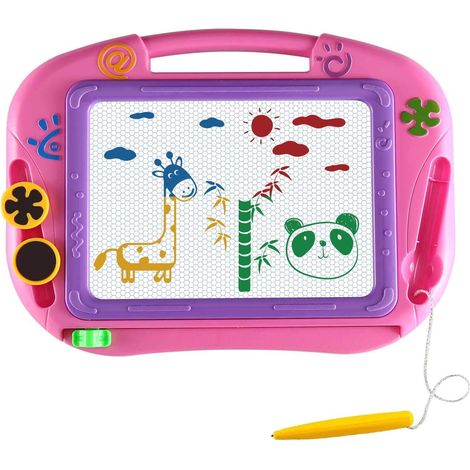 Tableau magnétique à dessin, cadeau idéal pour les tout-petits, tablette de voyage pour dessiner et gribouiller, parfaite pour les filles de 3 à 4 ans. Un cadeau d'anniversaire idéal pour une petite f (1/5)