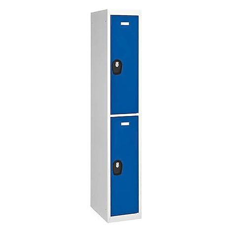 Vestiaire Colonne 2 cases - Elément départ- gris/bleu - Maxiburo (1/2)