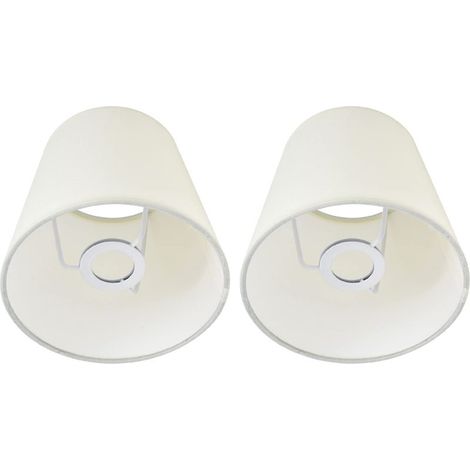 abat jour Petit abat jour Set de 2 lampe sur pied pince suspension Mini de table en tissu de table et abat Blanc 11 4 virgule 4 x 6 virgule 0 x 5 e14 (1/4)