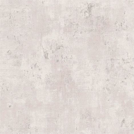 Plaster look wallpaper wall Profhome 396706 hot embossed non-woven wallpaper textured with tangible texture and metallic highlights white grey silver 5.33 m2 (1/5)